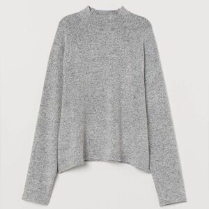 H&M | Grey Soft Long Sleeve High Neck Top Size Medium